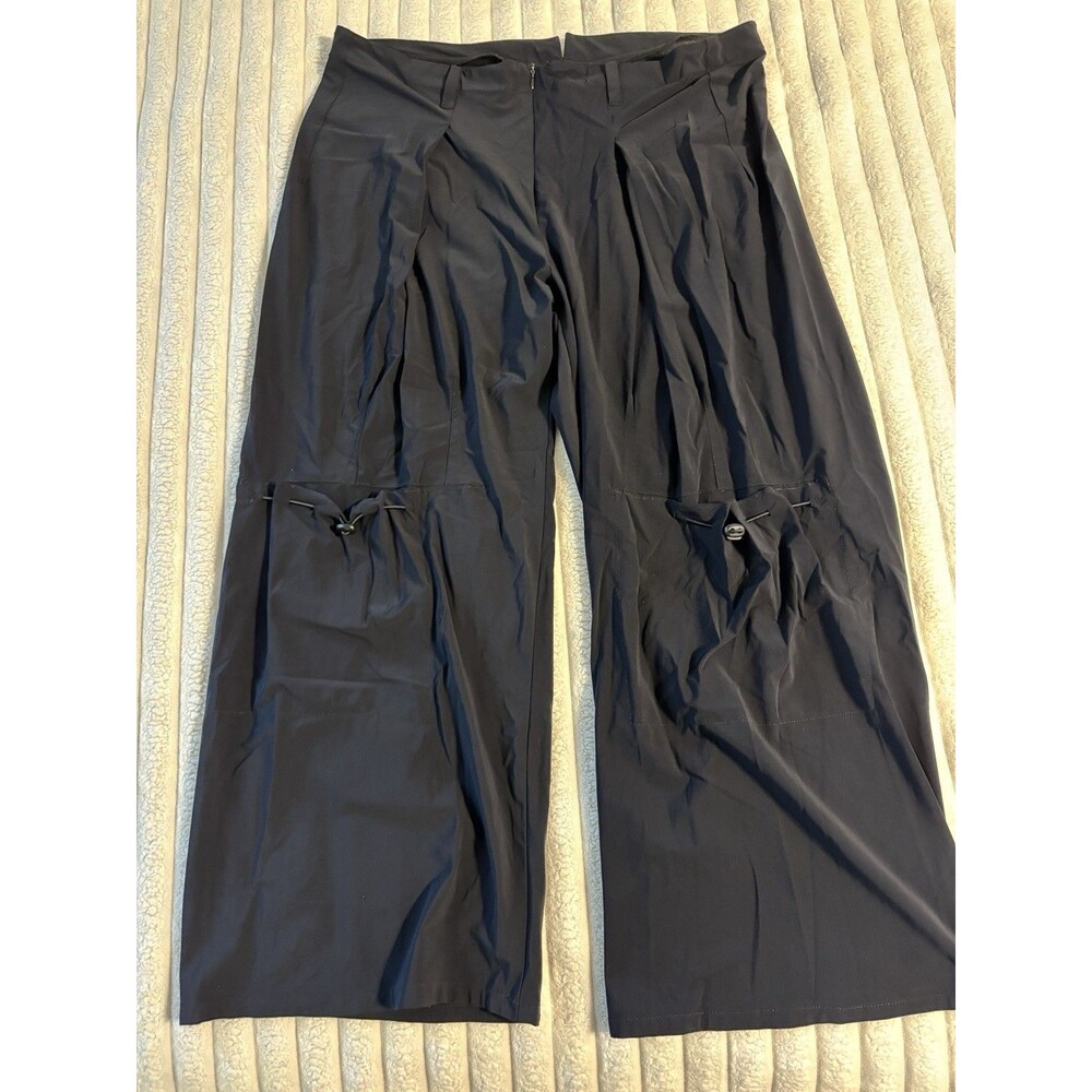 Porto SF Wide Leg Toggle Front Pocket Stretch Pants Women’s 4 Black Soft Street